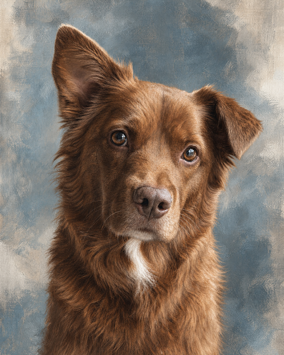 Finished personalized pet portrait